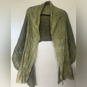 GUC Two-Toned Light Dark Olive Green Women Accessory - Crinkle Scraf Wrap Scarf